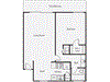 Axiom Tustin Apartments 726 square foot 1 bedroom 1 bath Floor Plan Axiom Tustin Apartments 726 square foot 1 bedroom 1 bath Floor Plan